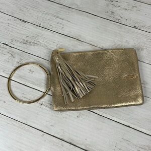 Thacker Gold Metallic Nolita Ring Clutch